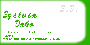 szilvia dako business card